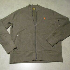 Polo Ralph Lauren Mens Medium sweater Full Zip Green Preppy Casual